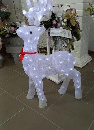 Олень світлодіодний 180л led 70*25*98см білий 3-28