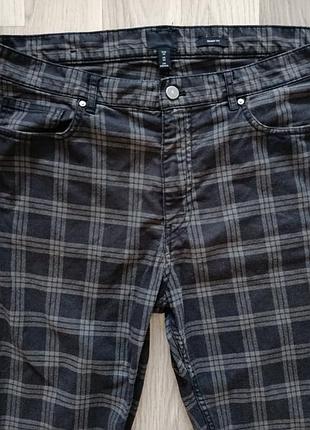 Чоловічі модні штани брюки h&m skinny fit tartan