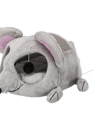 Будиночок trixie для котів lukas з дряпкою сірий 35х33х65 см
