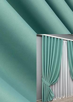 Комплект штор vr-textil midnight блекаут 2 шт 100x290 см бірюзовий (1229ш)