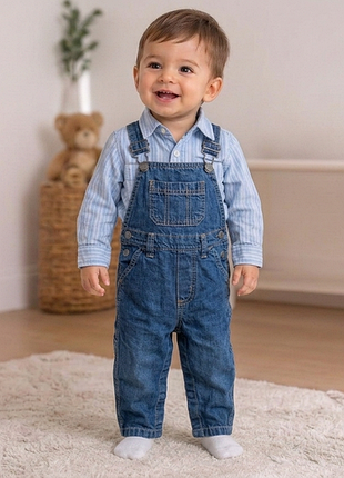 Carter’s 12m комплект для хлопчика, джинсовий комбінезон і сорочка