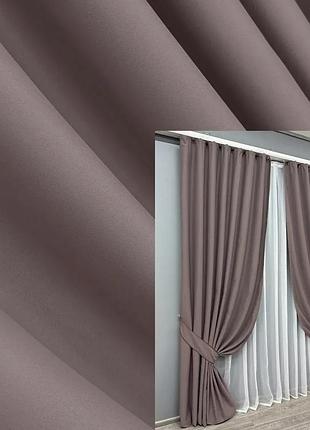 Комплект штор vr-textil midnight блекаут 2 шт 150x290 см бурий (1233ш)