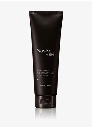 Средство для умывания и скраб 2 в 1 oriflame novage men purifying &amp; exfoliating cleancer, 125 мл