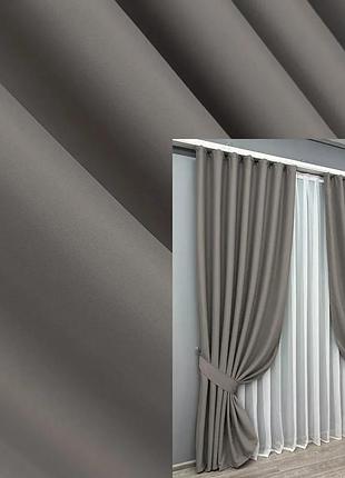 Комплект штор vr-textil midnight блекаут 2 шт 100x295 см сірий (1228ш)