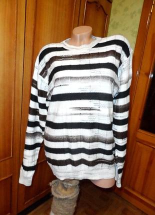 Красивый свитер mega collection l\xl 40% шерсть унисекс джемпер теплый и тонкий