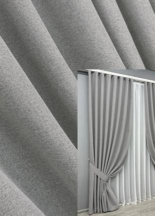 Комплект штор vr-textil ashen night блекаут 2 шт 150x290 см світло-сірий (1840ш)