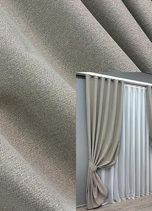 Комплект штор vr-textil льон блекаут 2 шт 150x270 см сірий (1798ш)
