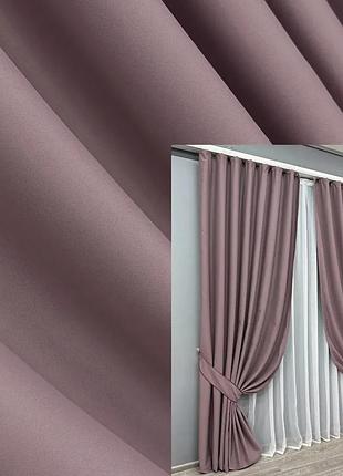 Комплект штор vr-textil midnight блекаут 2 шт 150x290 см пудровий (1679ш)