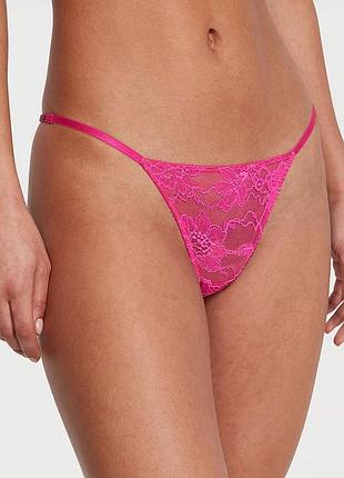 Трусики жіночі victoria’s secret стрінги із камінчиками рожеві розмір xs