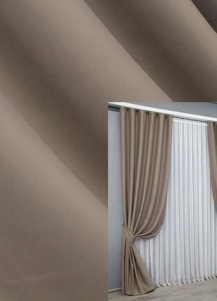 Комплект штор vr-textil midnight блэкаут 2 шт 150x290 см капучино (1674ш)