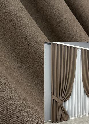 Комплект штор vr-textil ashen night блекаут 2 шт 150x290 см коричневий (1854ш)