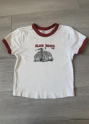 Футболка жіноча levi’s baby tee з принтом зебри