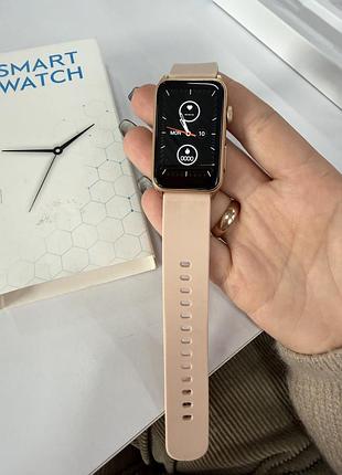 Смарт-часы smart watch 1.83” с пульсометром и мониторингом здоровья, розовое золото, б/в