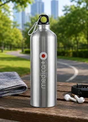 Пляшка для води алюмінієва medica+ watercontrol сіра 60310