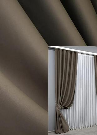 Комплект штор vr-textil midnight блекаут 2 шт 150x290 см какао (1673ш)