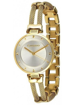 Жіночий годинник guardo premium t01061-4 золотистий корпус золотистий плетений браслет світлий циферблат