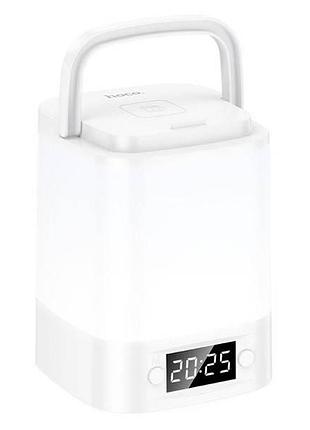 Світильник акумуляторний з годинником hoco hx15 1.5w 1200 мahч білий