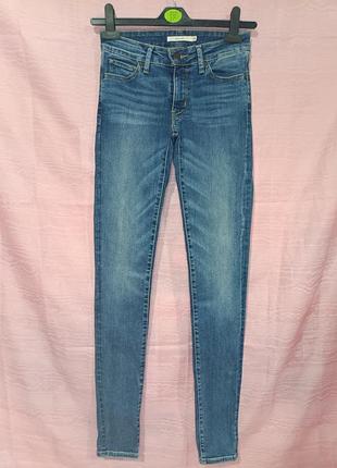 Жіночі сині джинси скіні марки levi's (модель 711 skinny, розмір 25).