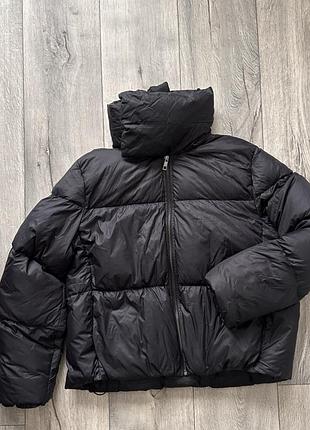 Zara пуховик короткий чёрные женский пуховик м  демисезонный