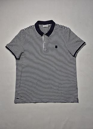 Полосатая поло рубашка lacoste regular fit размер fr 7 us xxl