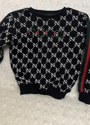 Світшот для хлопчика gucci чорний з принтом на 4-6 років
