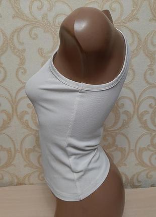 Біла майка в рубчик shein 8