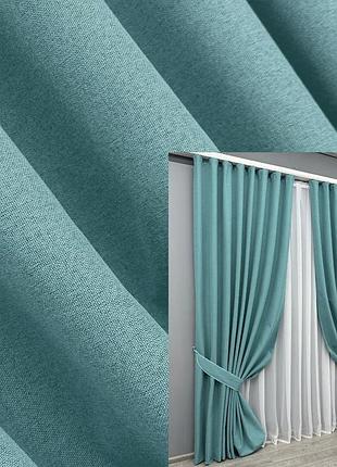 Комплект штор vr-textil ashen night блекаут 2 шт 150x290 см лазурний (1846ш)