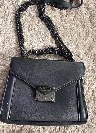 Сумка жіноча guess чорна маленька зі штучної шкіри