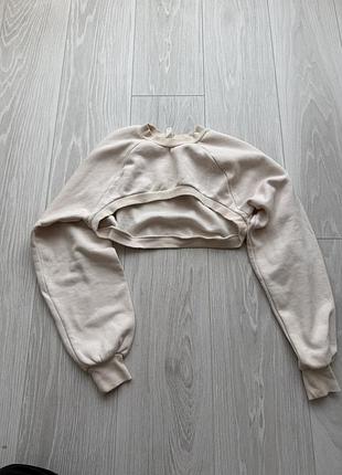 Світшот жіночий h&m укорочений бежевий xs