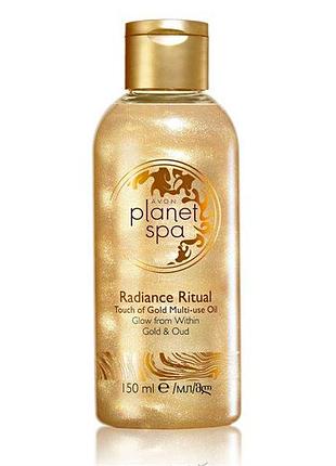 Avon spa олія для тіла і волосся з мерехтливим ефектом і ароматом дерева уд «сяйво золота»