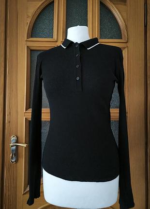 Тонкое полупрозрачное поло из хлопка и кашемира massimo dutti