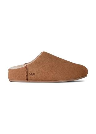Жіночі замшеві капці ugg elea slip-on у класичному фірмовому відтінку chestnut (рудувато-коричневий).розмір:41