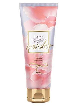 Парфумований крем для тіла з ефектом мерехтіння avon tta wonder 125 ml
