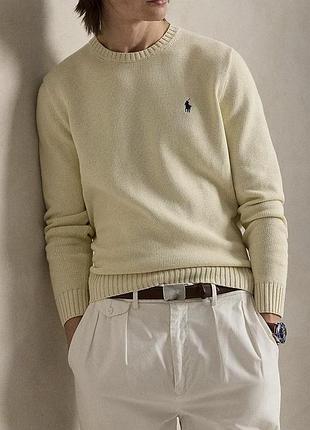 Светр чоловічий polo ralph lauren vintage бежевий, розмір s/m