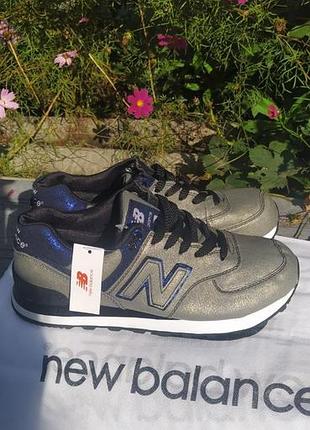 Кросівки жіночі new balance сірі з синім 36-41