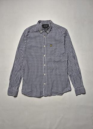 Сорочка lyle & scott в дрібну клітинку slim fit розмір m