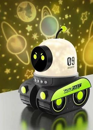 Проектор-нічник музичний акумуляторний робот droid wh-e03 білий із зеленим