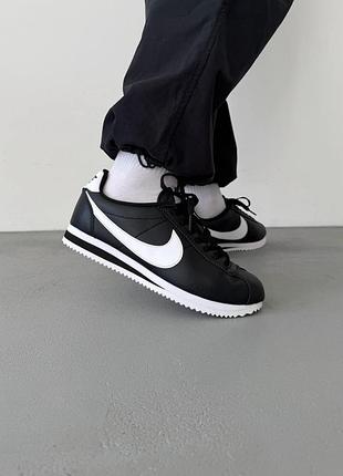 😍 женские кроссовки nike cortez basic black/white 8