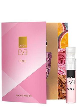 Листівка з пробним зразком парфумної води avon eve one 0.6 мл