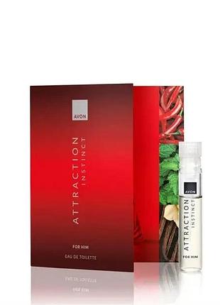 Листівка зі зразком туалетної води avon attraction instinct для нього, 0.6 мл