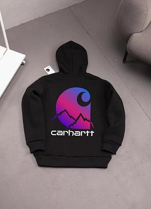 Мужское худи carhartt черное весеннее осеннее кофта кархарт с капюшоном с принтом xxl (b)