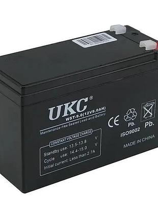 Батарея свинцево-кислотна ukc wst-9.0 12 v 9 ah black