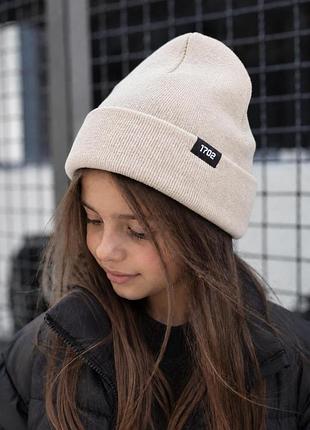 Дитяча демісезонна шапка для дівчинки without label beige