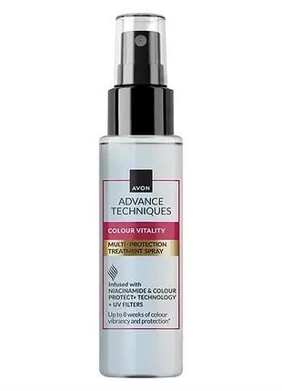 Мультизахисний спрей для фарбованого волосся avon advance techniques colour vitality «сяйво кольору», 100 мл