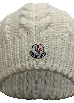 Шапка унісекс moncler біла вовняна