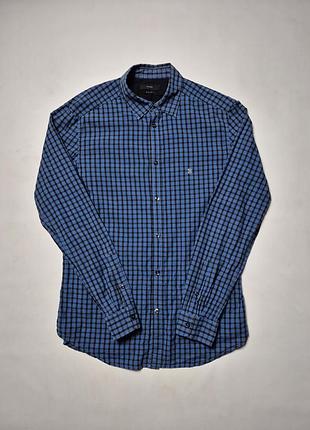 Сорочка diesel slim fit у клітинку з металевим логотипом d