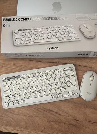 Комплект бездротовий logitech pebble 2 combo white (клавіатура + мишка)