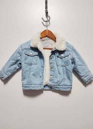 Теплая джинсовая куртка primark с мехом внутри