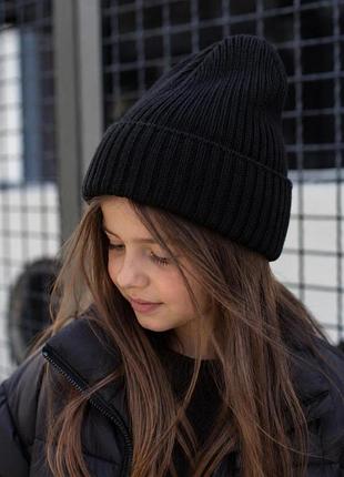 Дитяча зимова шапка для дівчинки without snow black