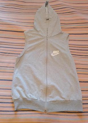 Жилетка чоловіча nike сіра з капюшоном